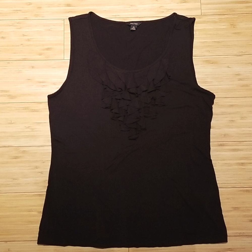 Nautica Ruffle Neck Tank Top